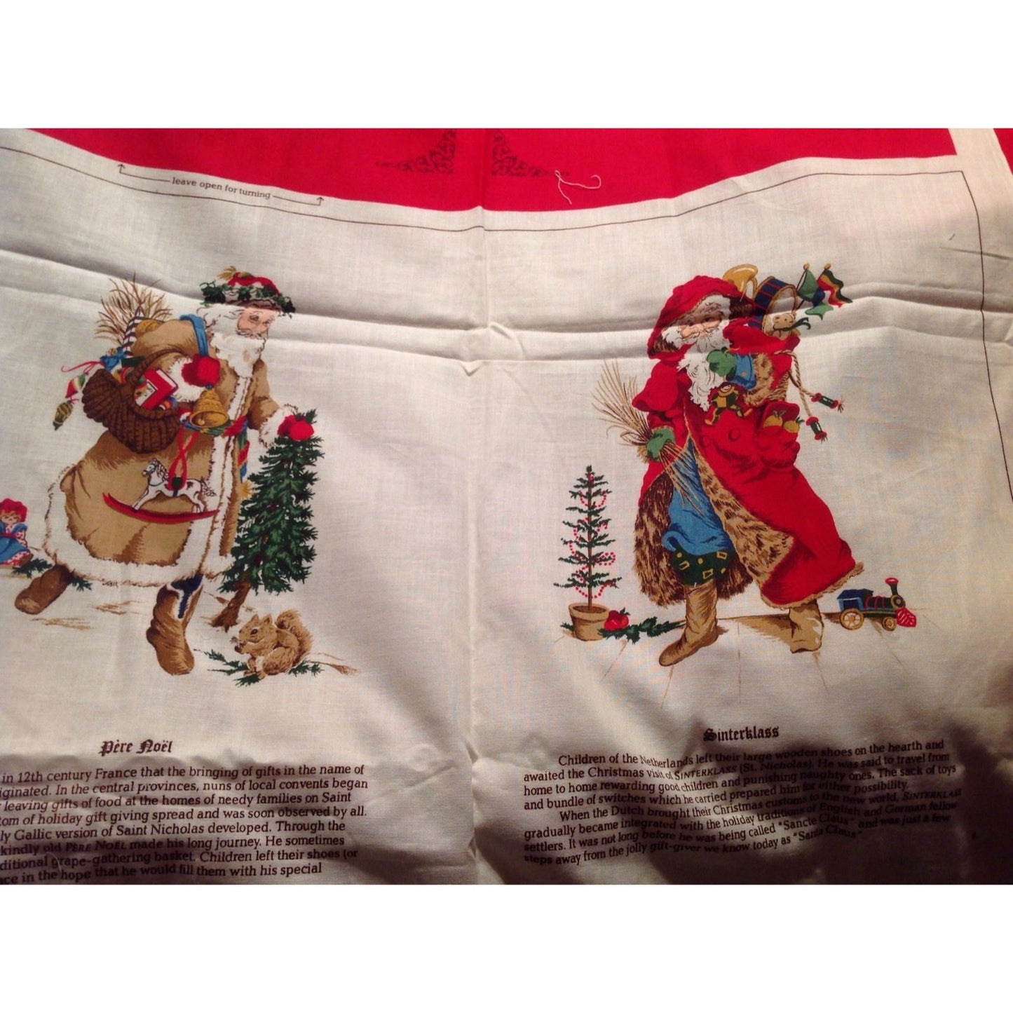 Craft Kit Father Christmas The Legend of Santa Claus Book Fabric with Instructions 44" x 36" Cranston Printworks