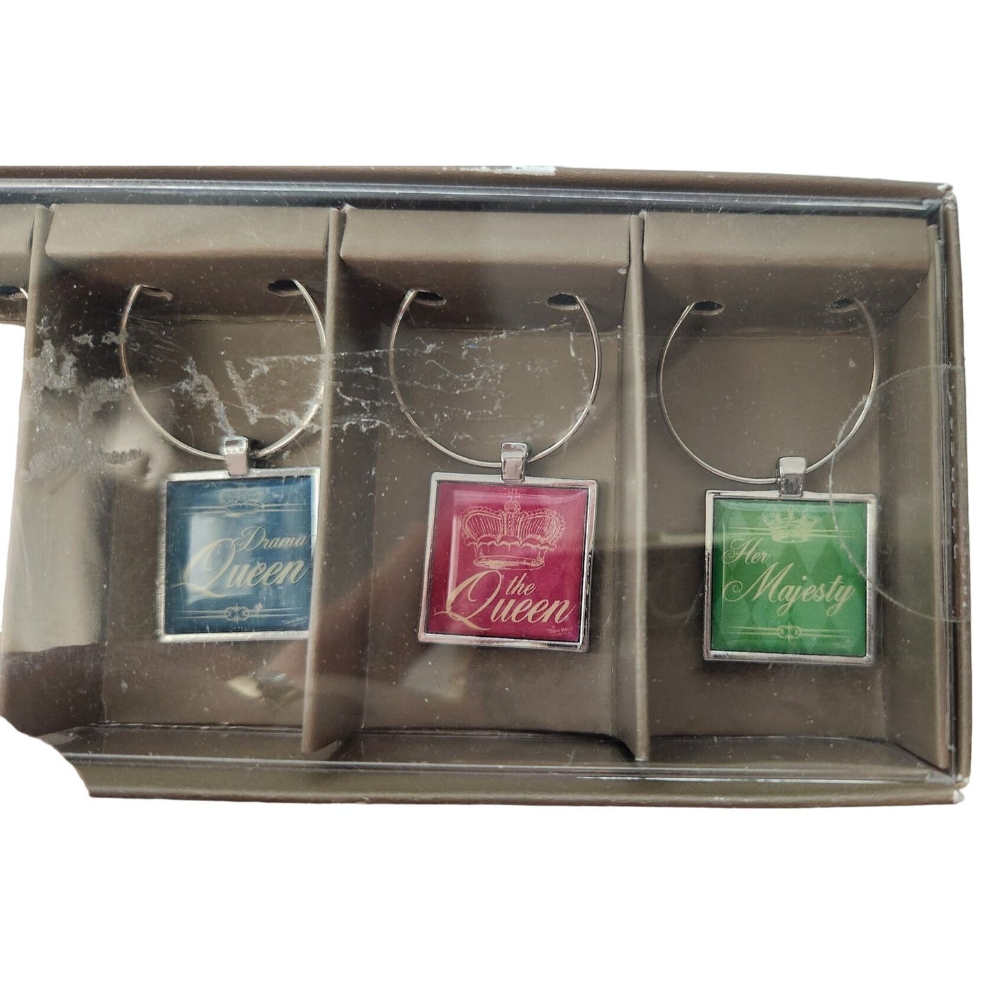 Wine Charms Set of 6 Countess Queen Bee Royal Princess Drama Queen The Queen Her Majesty