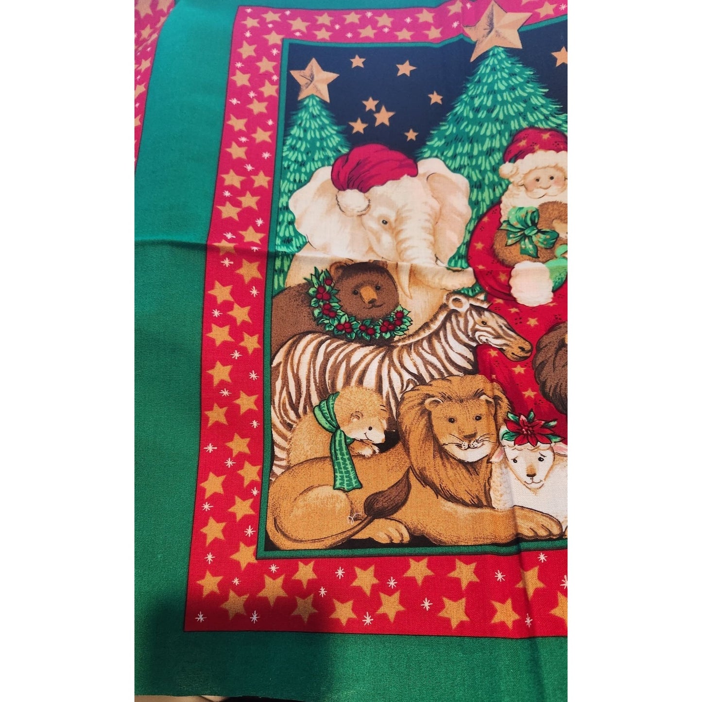 Craft Kit Holiday Napkin Panels 10 Pieces 23" x 17" Santa Tree Star Mouse Tiger Lion Elephant Zebra Lamb