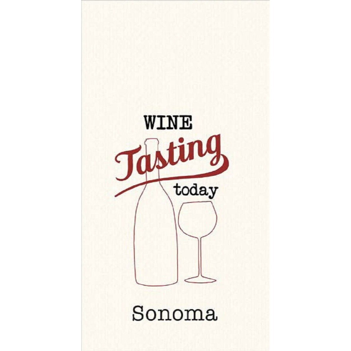 Kitchen Towel Wine Tasting Today Sonoma Waffle Embroidered Tea Towel 18" x 28"