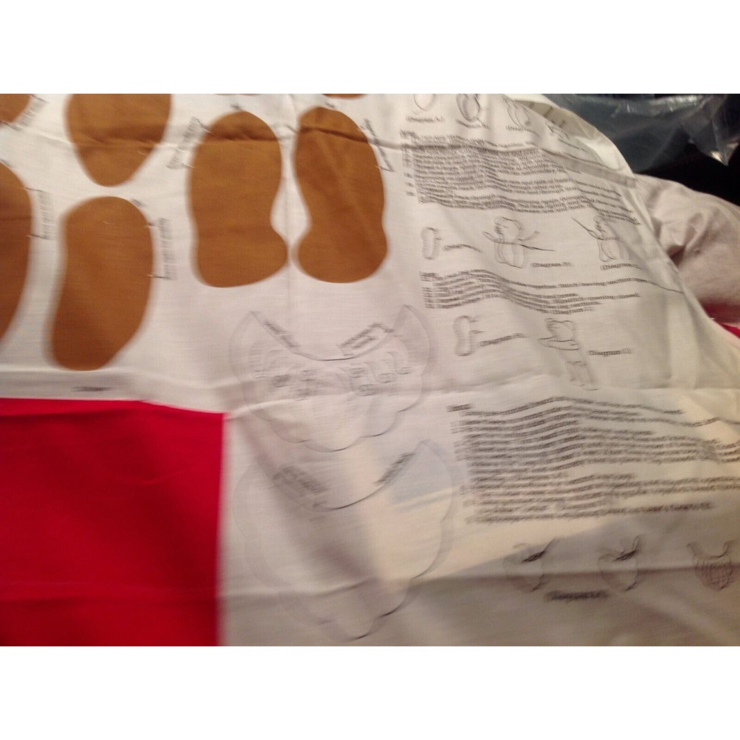 Material Fabric Christmas Santa Bear in Chimney Pattern Instructions