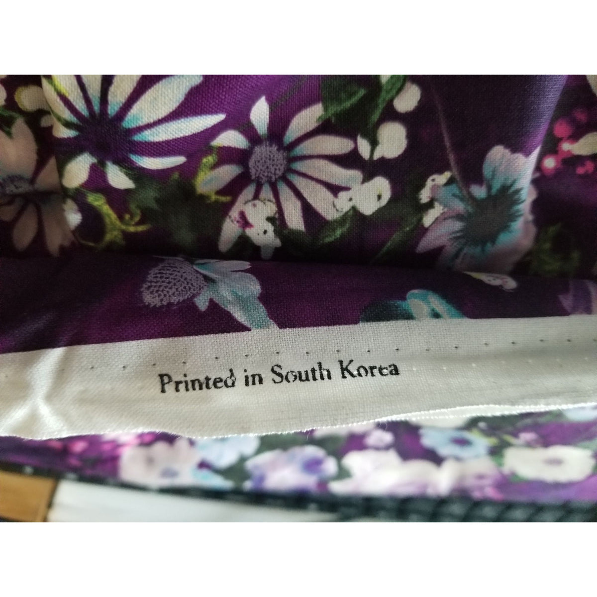 Material Dark Purple Fabric  JoAnn  Flowers Blue White  Green Leaves 44" x 72"  Cotton  2 Yrd Craft Clothing  Joann
