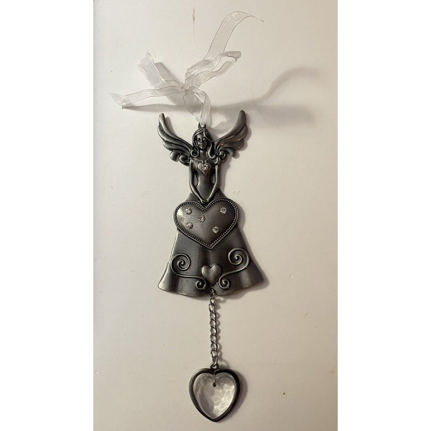 Dream Angel Suncatcher Hanging Ornament Yellow Stone Elegant Silver Ornament