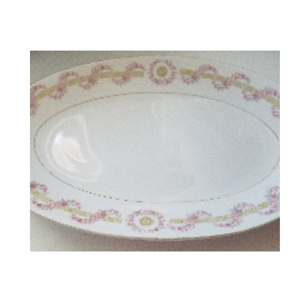 Relish Plate Oval Cheryl by ROYAL M-MITA 10" long Floral Pink