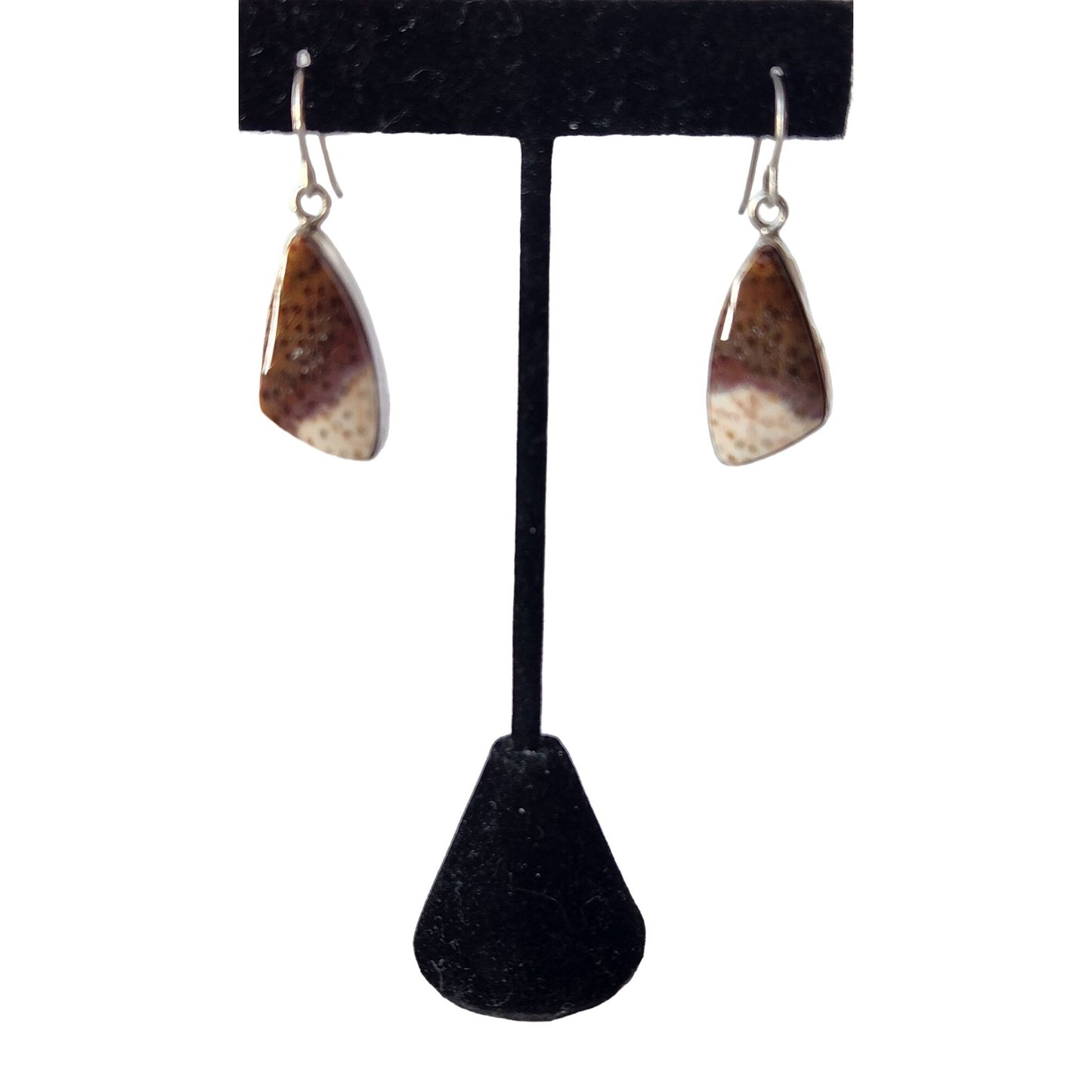 Earrings 925 Silver and Palmwood Silver Hooks Handmade One of a kind Jerry Harr
