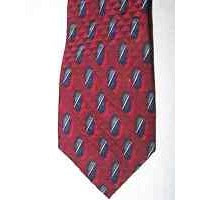 Tie J Z Richards Design Red Black Silver Silk 5205-7 Made in USA  60" L  4 " W