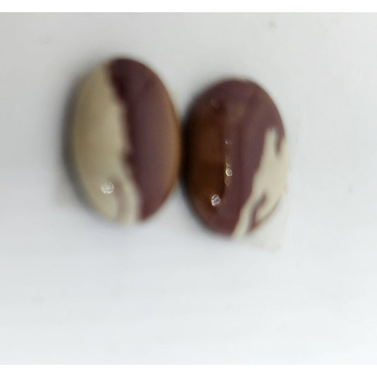 Gemstone Loose Picasso Jasper Stone Matched Pair Earrings 14 ct  2.4 gr