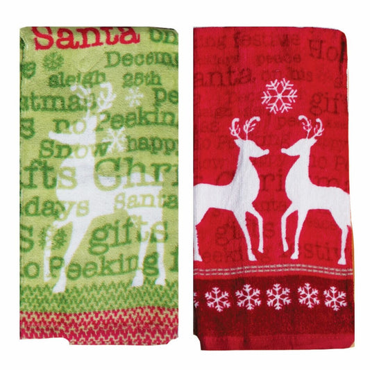 Kitchen Towel Kay Dee Designs Christmas Reindeer Set of 2 Terry Towels