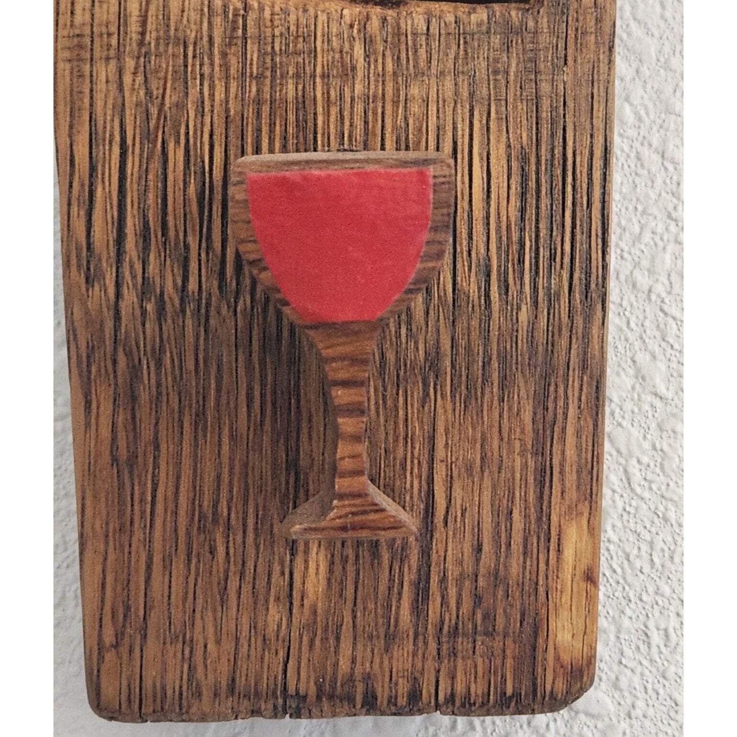 Wine Barrel Wood Sign Barrel Room Tile Red Wine Glass Wine Stave Stained Hanger