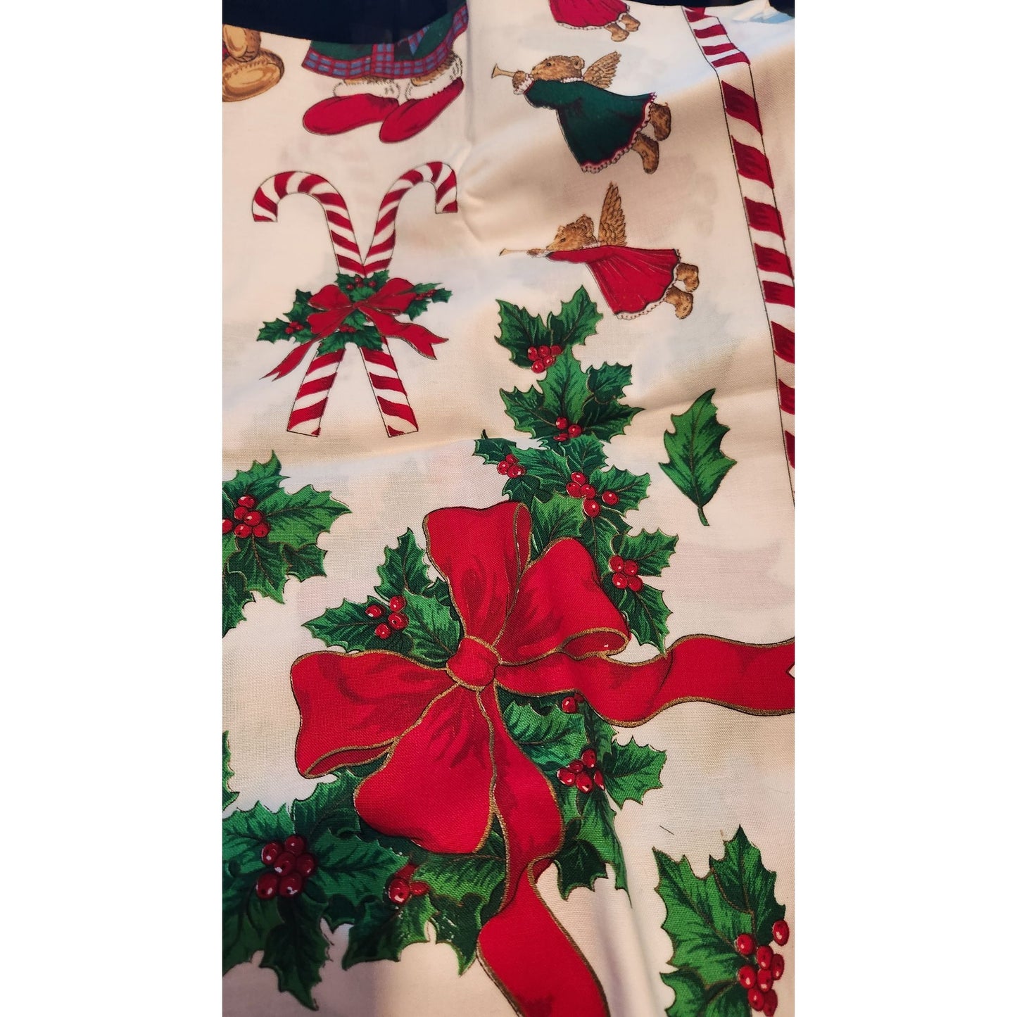 Craft Kit Peppermint Teddy Bear Applique  45" x 36"  Angels Teddy Bears Ornaments Bows