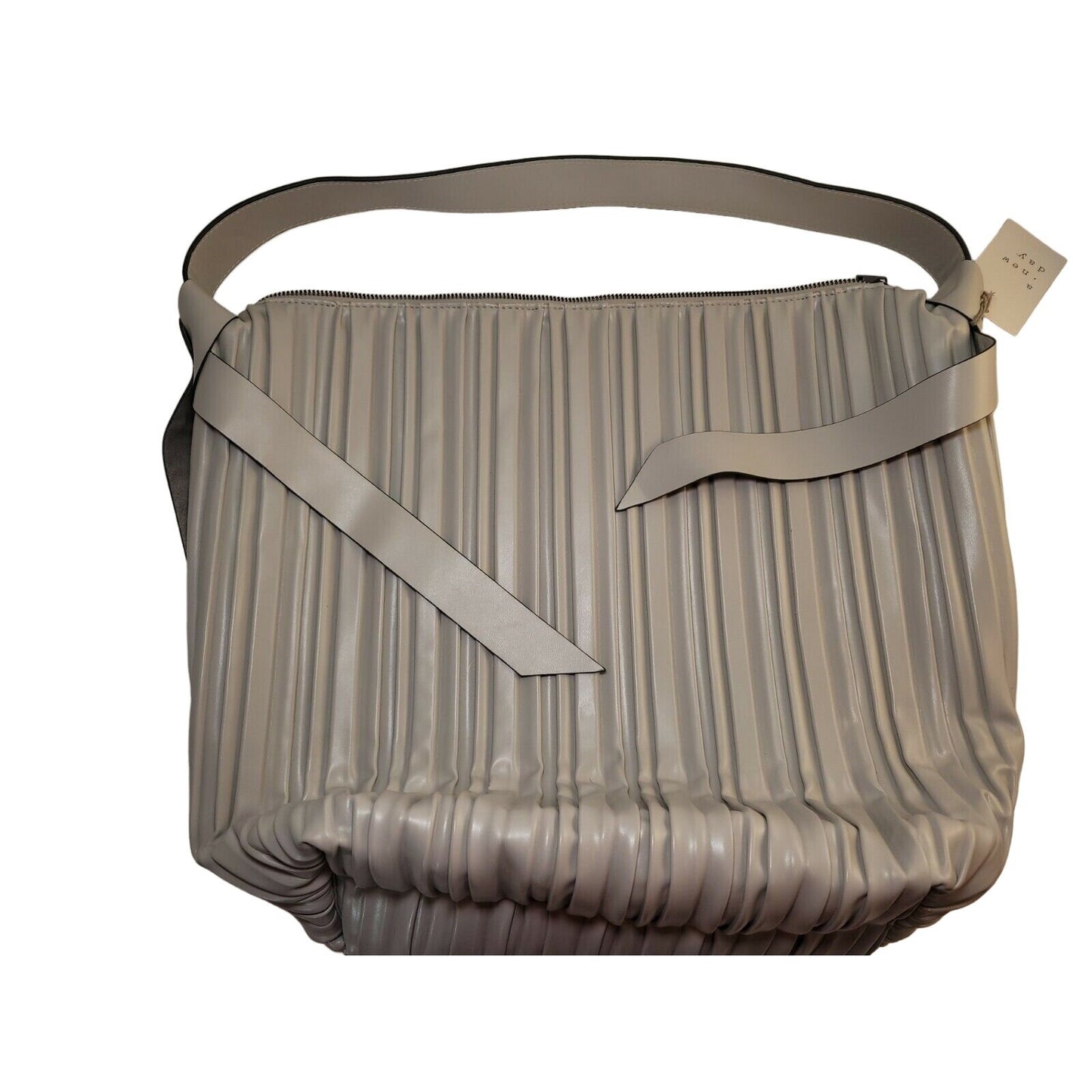 Purse Soft Pleated Hobo Handbag - A New Day™ Gray pumice stone 15" x 15" x 5" 20 Handle 1 Zip 2 Slit pocket inside