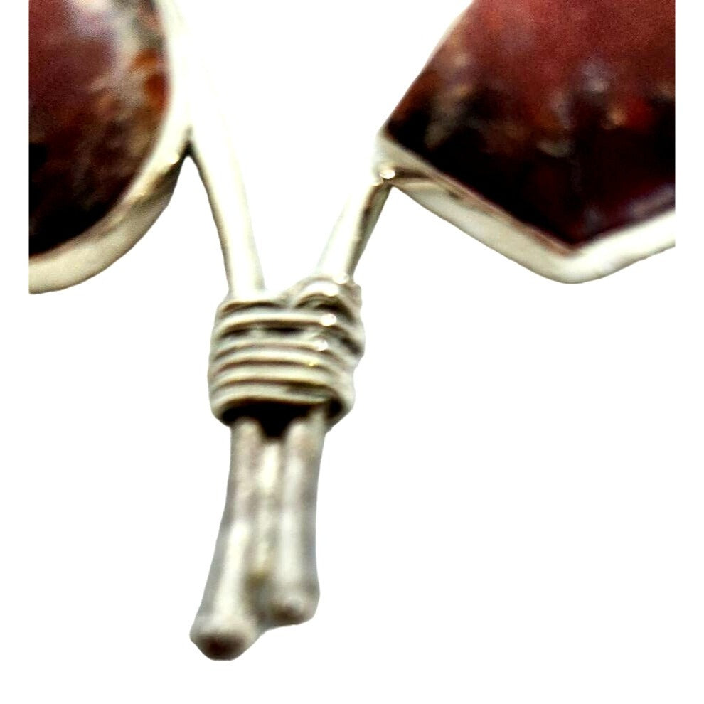 Pendant Plume Agate Druzy Silver 45.8 gr 925 Silver Jerry Fran Harr 85mm x 85mm x 85mm Triangle