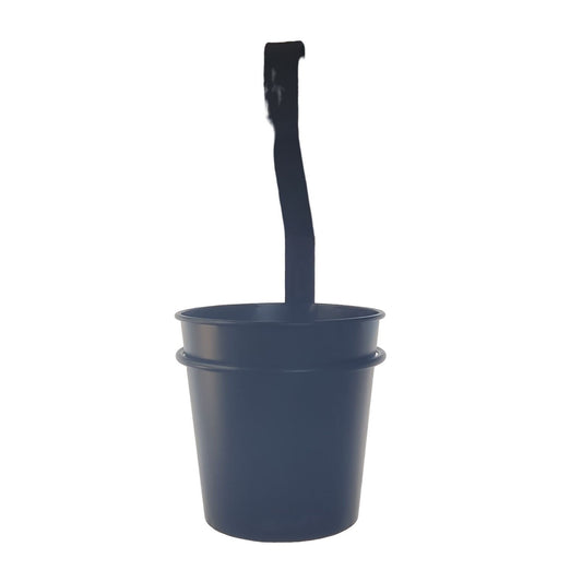 AVON On the Wall Collection Bucket with Holder Black Bucket 5" with hanger 7"