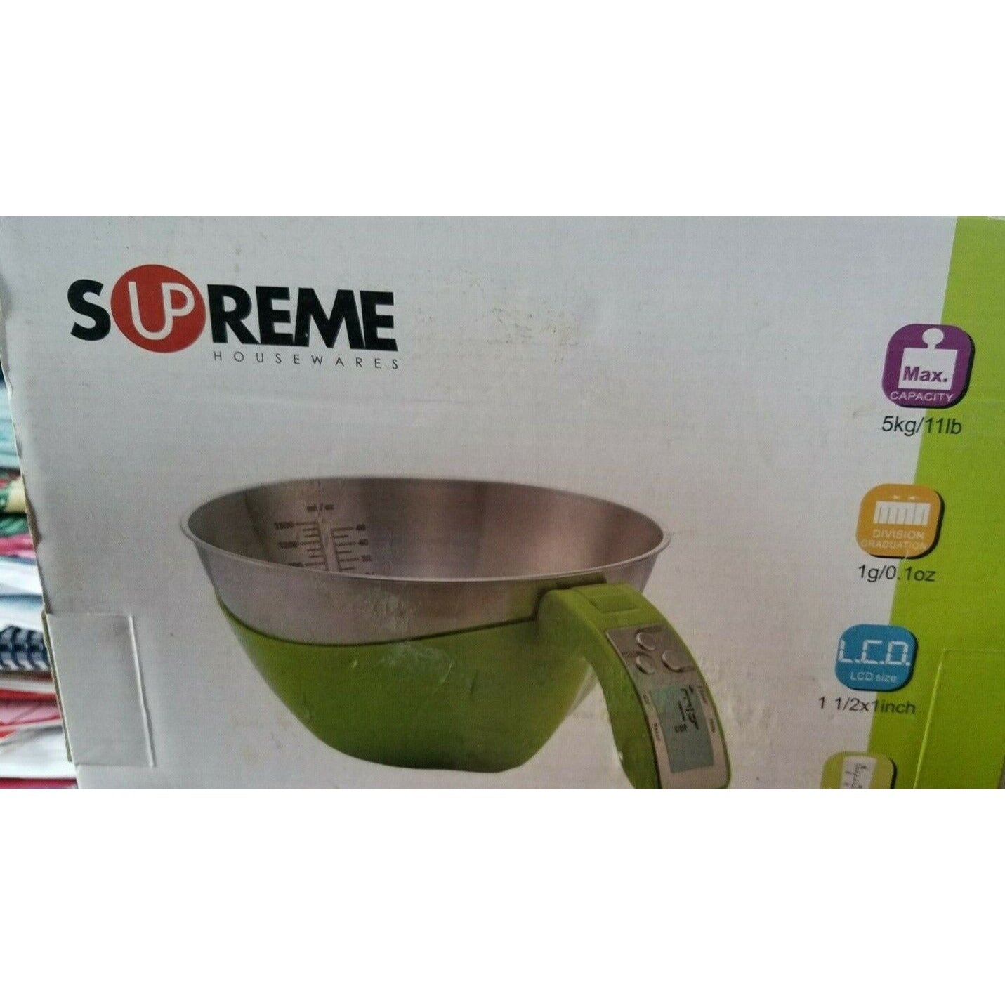 Supreme Housewares Electronic Digital Kitchen Scale Green