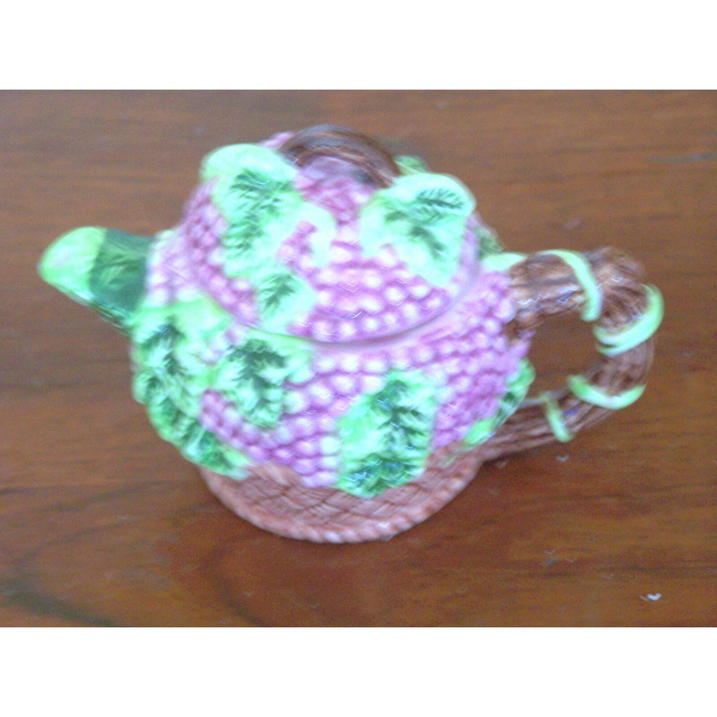 Tea Pot Decorative Ceramic Mini Tea Pot Teapot Grapes Clusters and Vines GKRO