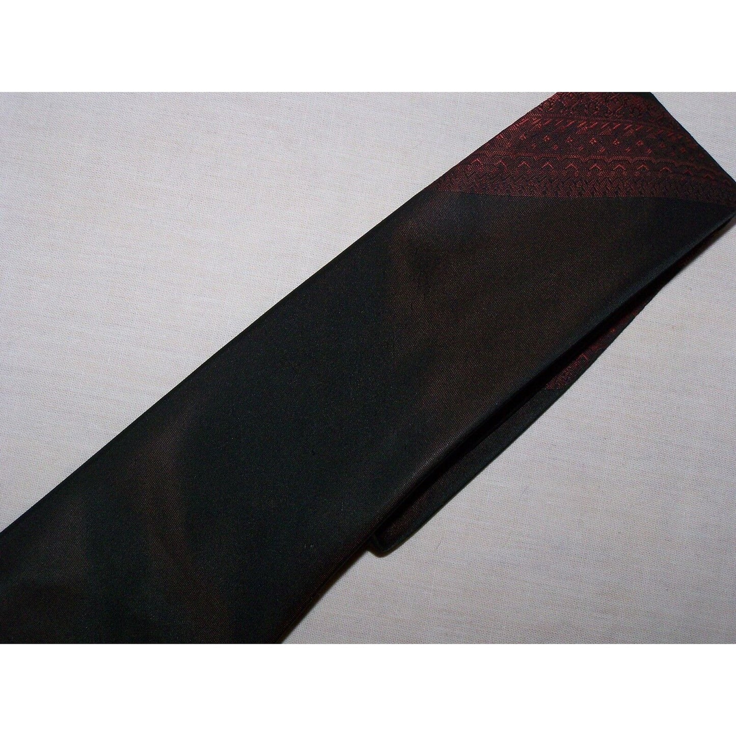 Tie Men's Polyester Neck Tie Burnt Orange Black Geometric Dacron Madmen Style