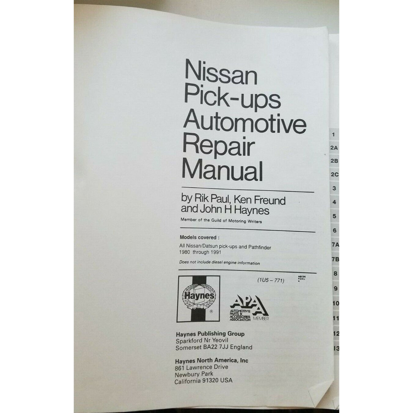 1980 - 1991  Haynes Datsun Nissan Pick-Ups & Pathfinder  Automotive Repair