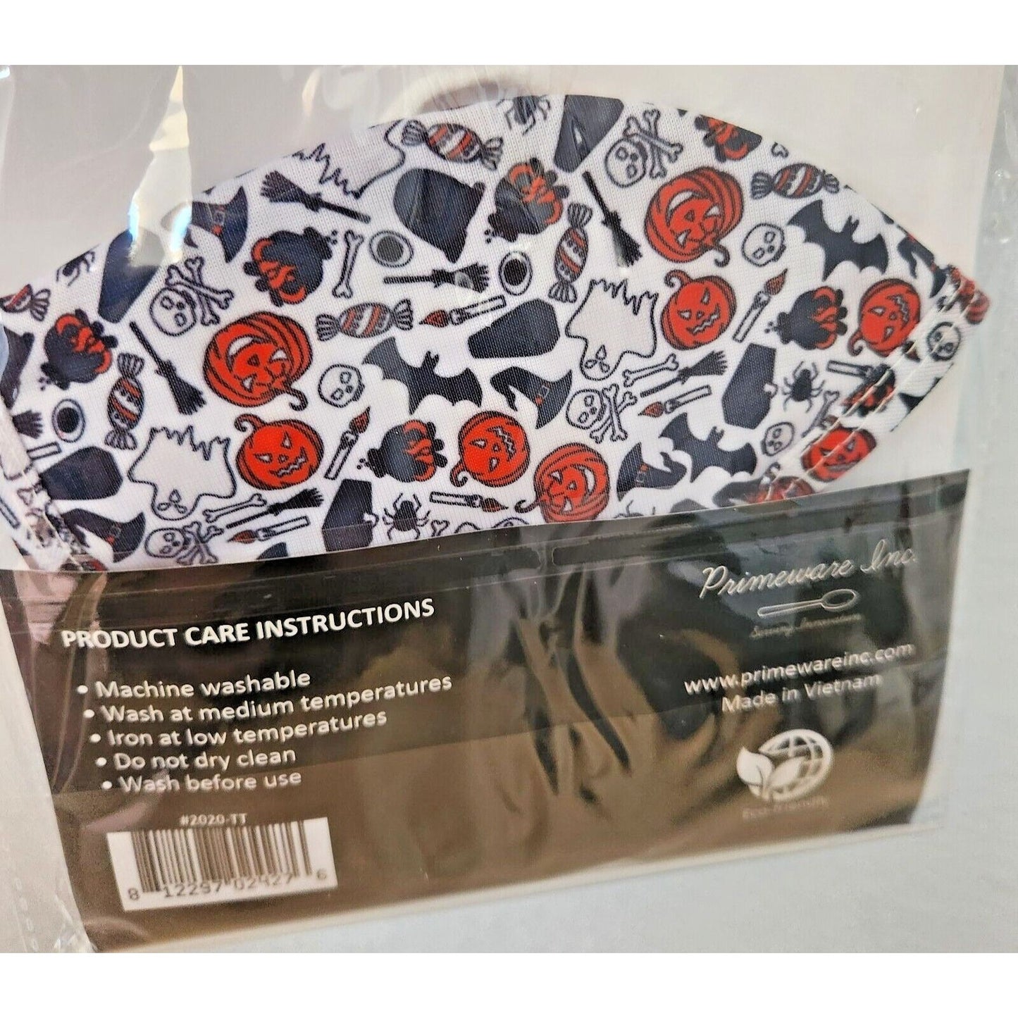 Primeware Mask Halloween Design Adult 2 pack 2 layers 100 % Polyester Washable