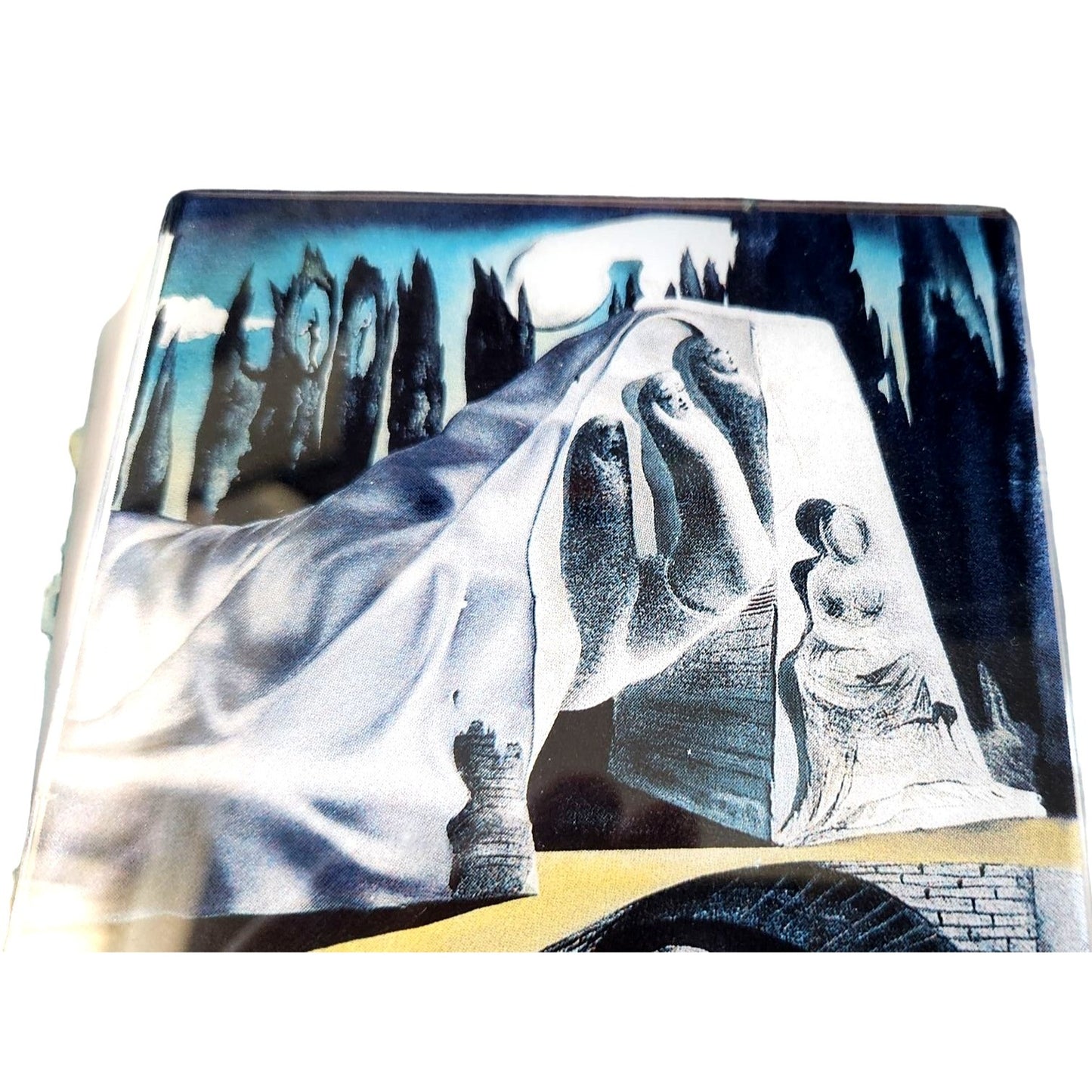 Glass Coasters Salvador Dali's Artwork Graphics  4 " x  4 "  Set of 4  Rubber Feet