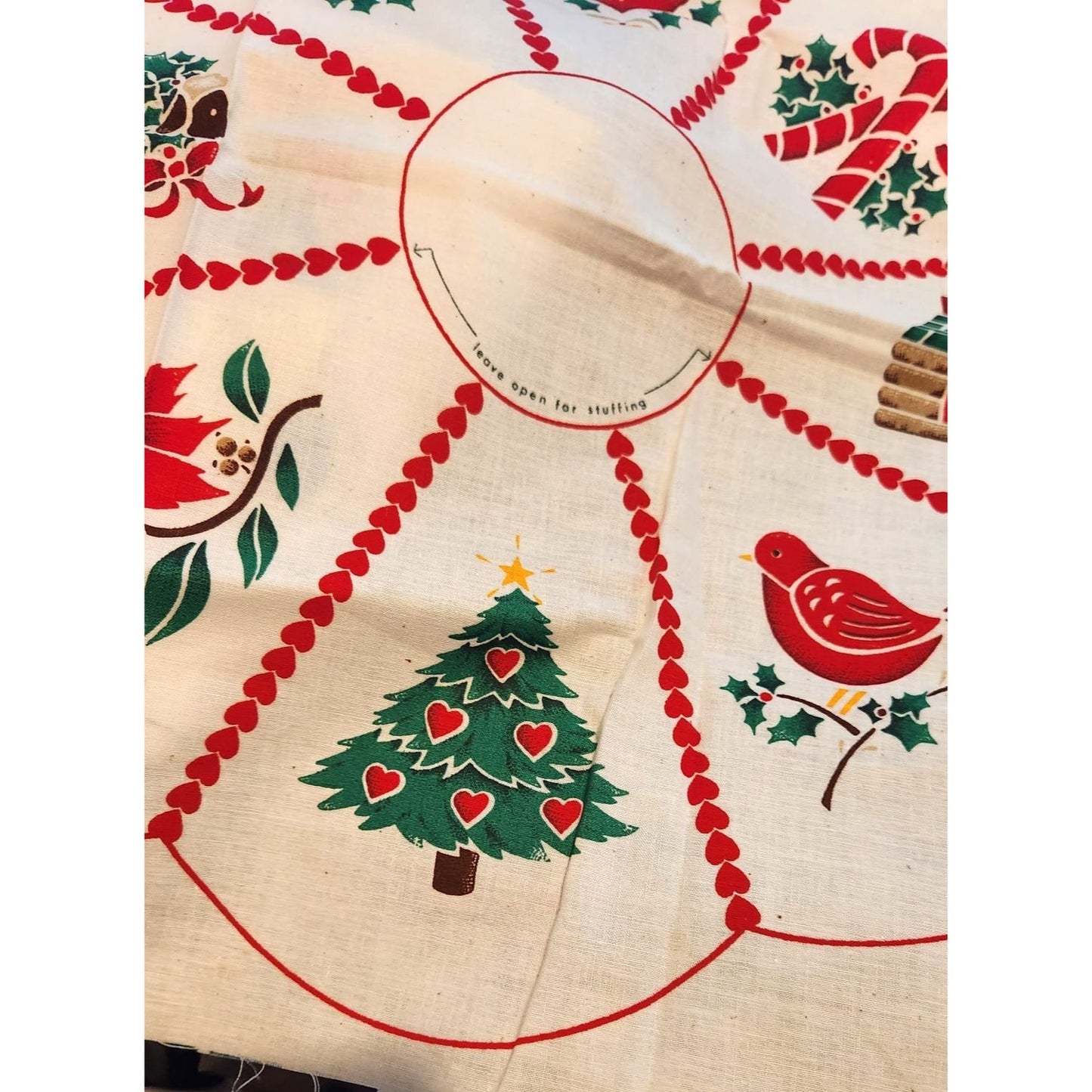 Craft Pattern Stencil Wreath Pillow Cranston Printworks 18" x 40" White Tree Bell Sheep Bird Heart Log Cabin Candy Canes Flower