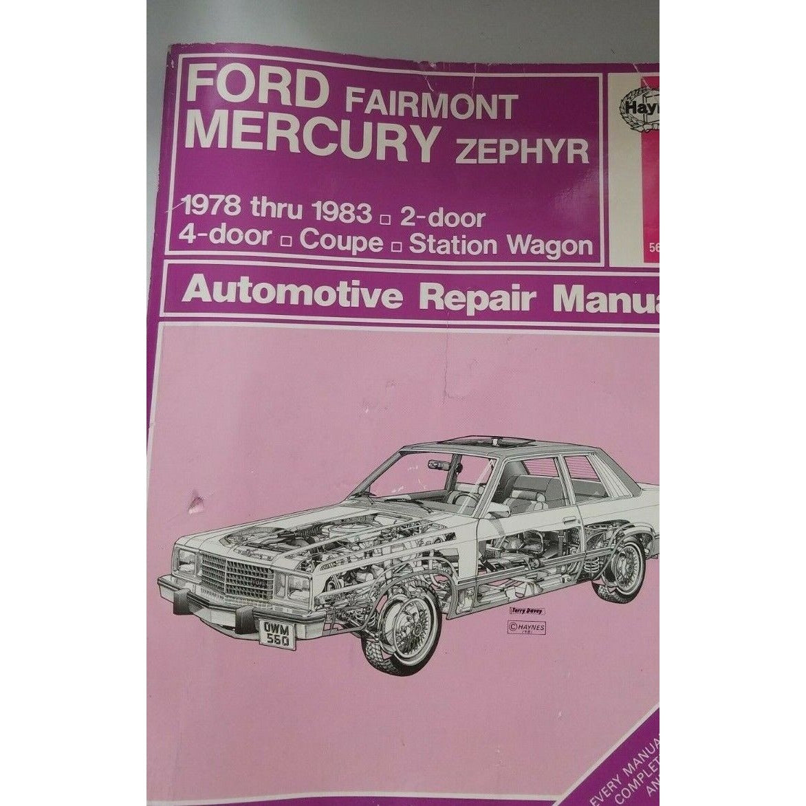 1978 - 1983 Haynes Ford Fairmont Mercury Zephyr  2 and 4 Door Coupe Wagon