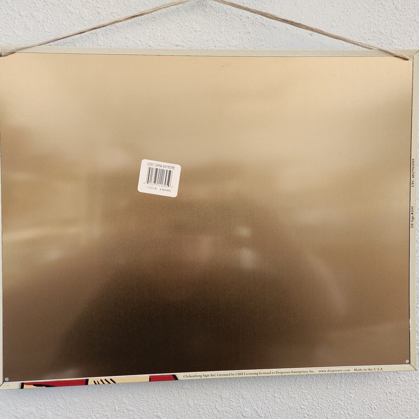 Metal Wine Signs says "Wine !   How Classy People Get Wasted "  16" x 12 1/2"