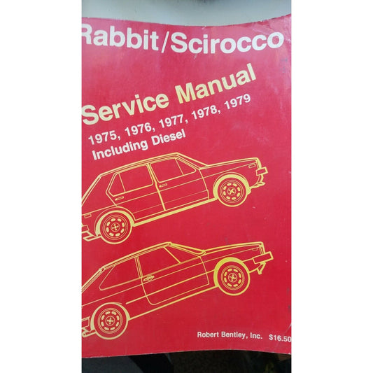 1975 -1979 Robert Bentley Volkswagen Rabbit Sirocco Service Manual Diesel