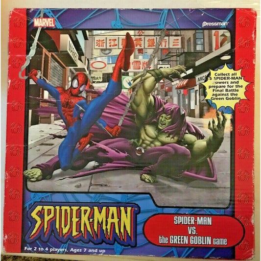 Marvel Spider-Man vs the Green Goblin Board Game 2005 Pressman w/ Battle Wall