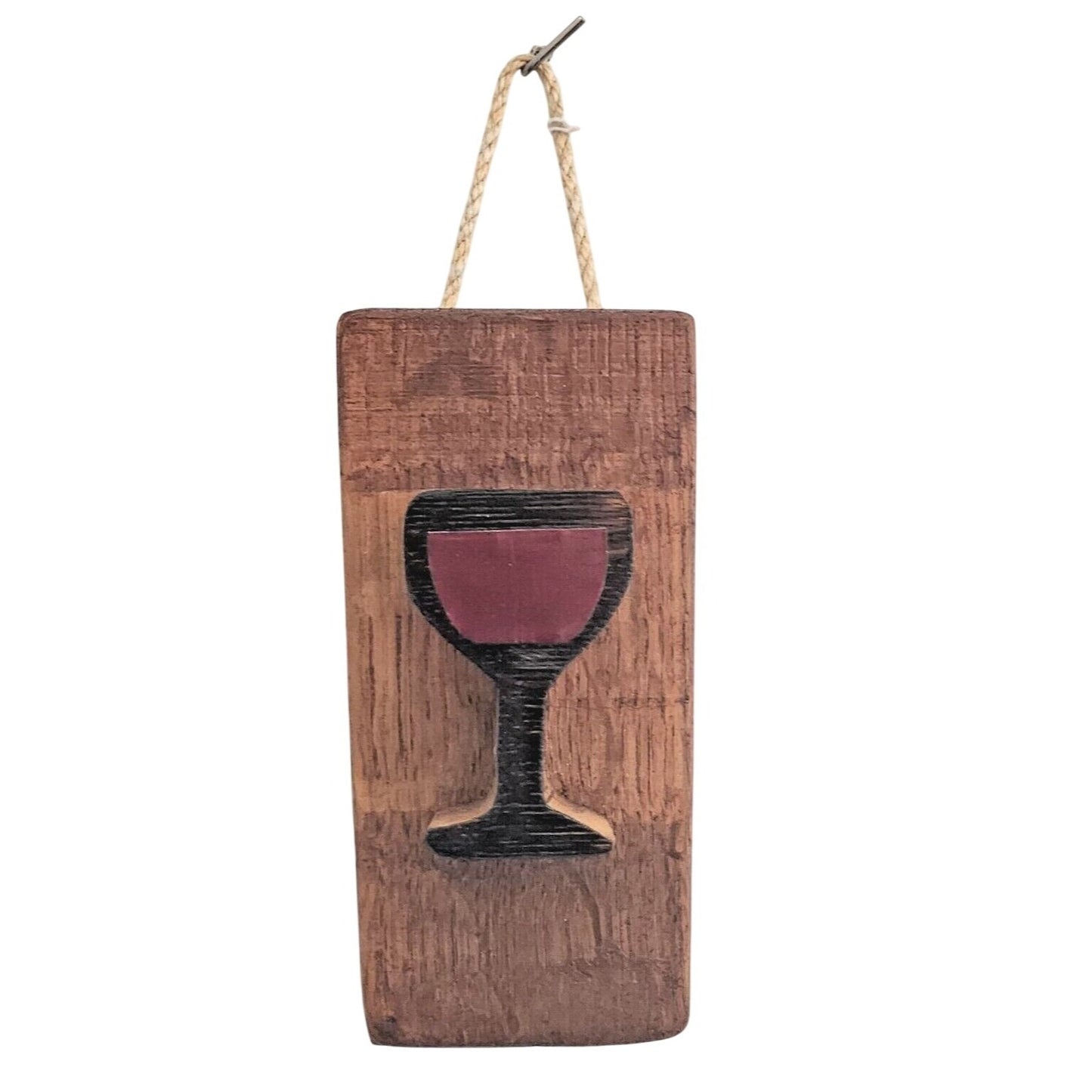 Wood Sign Wine Barrel Red Wine Glass Wine Stave Toasted Craft paper