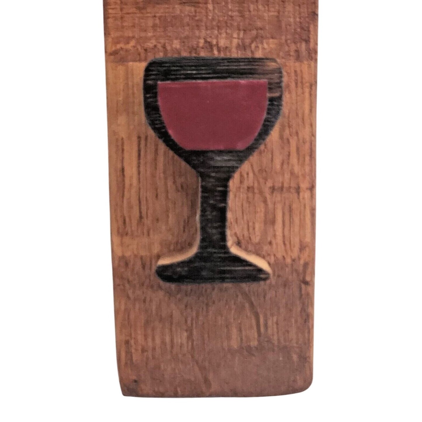 Wood Sign Wine Barrel Red Wine Glass Wine Stave Toasted Craft paper
