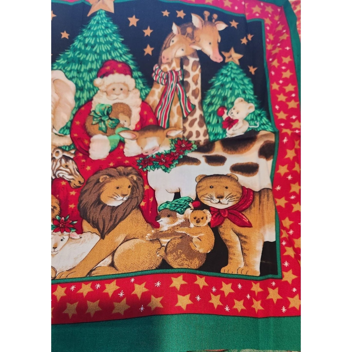 Craft Kit Holiday Napkin Panels 10 Pieces 23" x 17" Santa Tree Star Mouse Tiger Lion Elephant Zebra Lamb