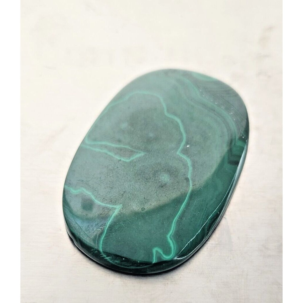 Gemstones Loose Malachite Cabochon 35.3 gr Pendant Size 60 mm x 38 mm x 3 mm