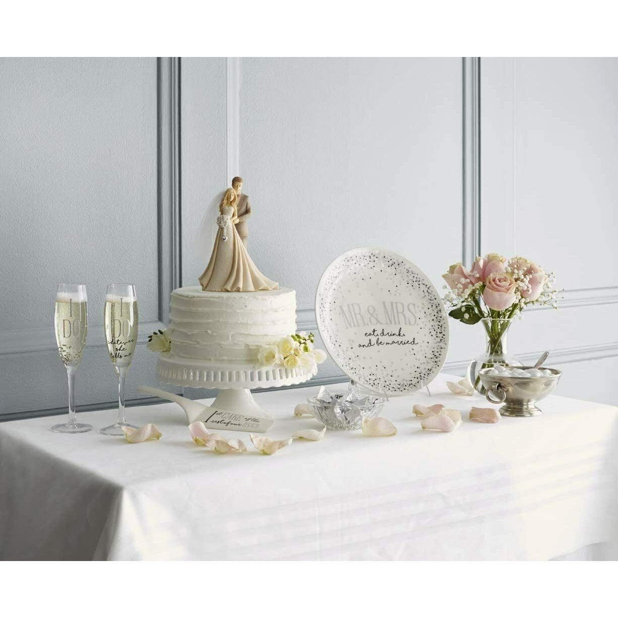 Wedding Cake Server Enesco Our Name is Mud Ceramic Wedding Cake Server, 9.875 "