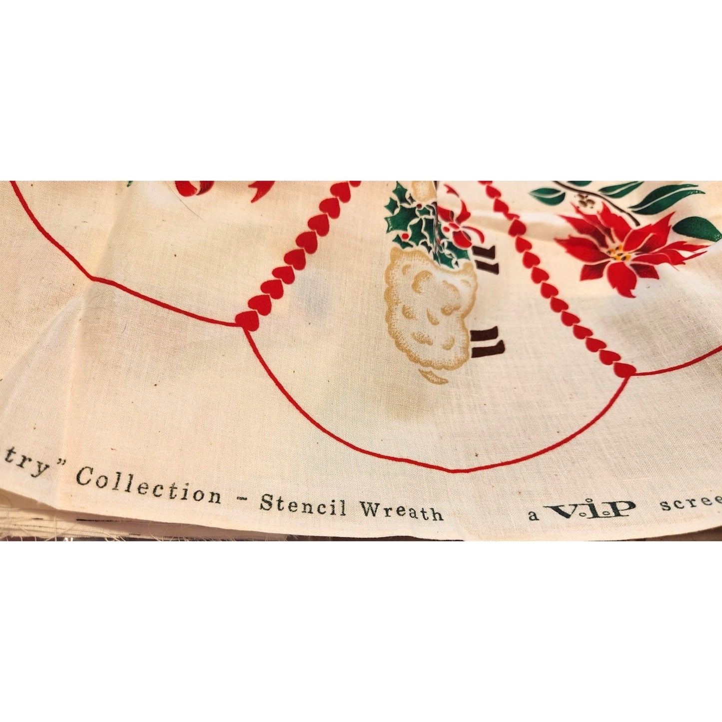 Craft Pattern Stencil Wreath Pillow Cranston Printworks 18" x 40" White Tree Bell Sheep Bird Heart Log Cabin Candy Canes Flower