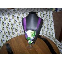 Wine Tasting Glass Holder Necklace Cloth Grapes Fun Hands Free at Party