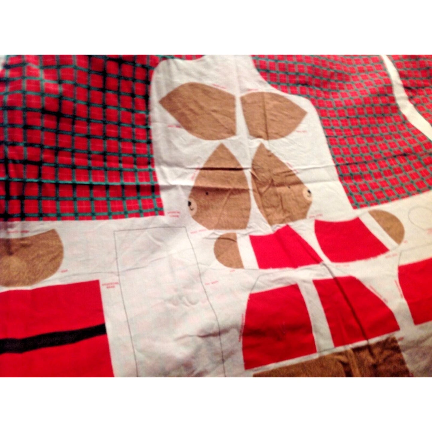 Material Fabric Christmas Stocking Bear Santa Pattern Instructions