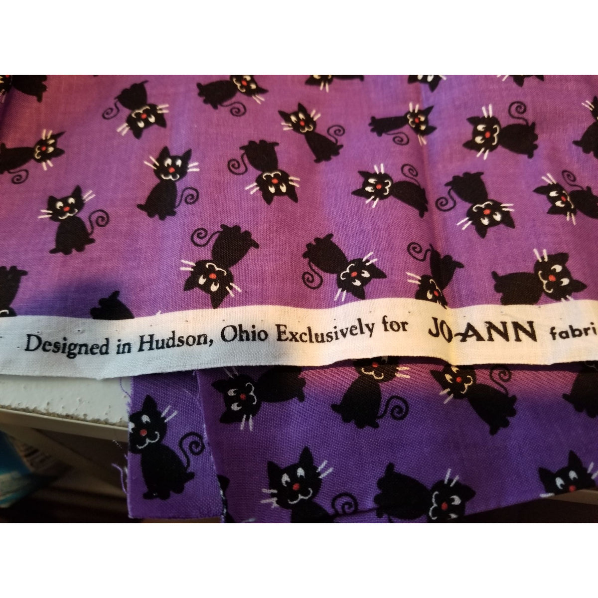 Material  Purple Fabric Purple Cats   44" x 36"   Cotton Craft Clothing fabric Joann  Fabric
