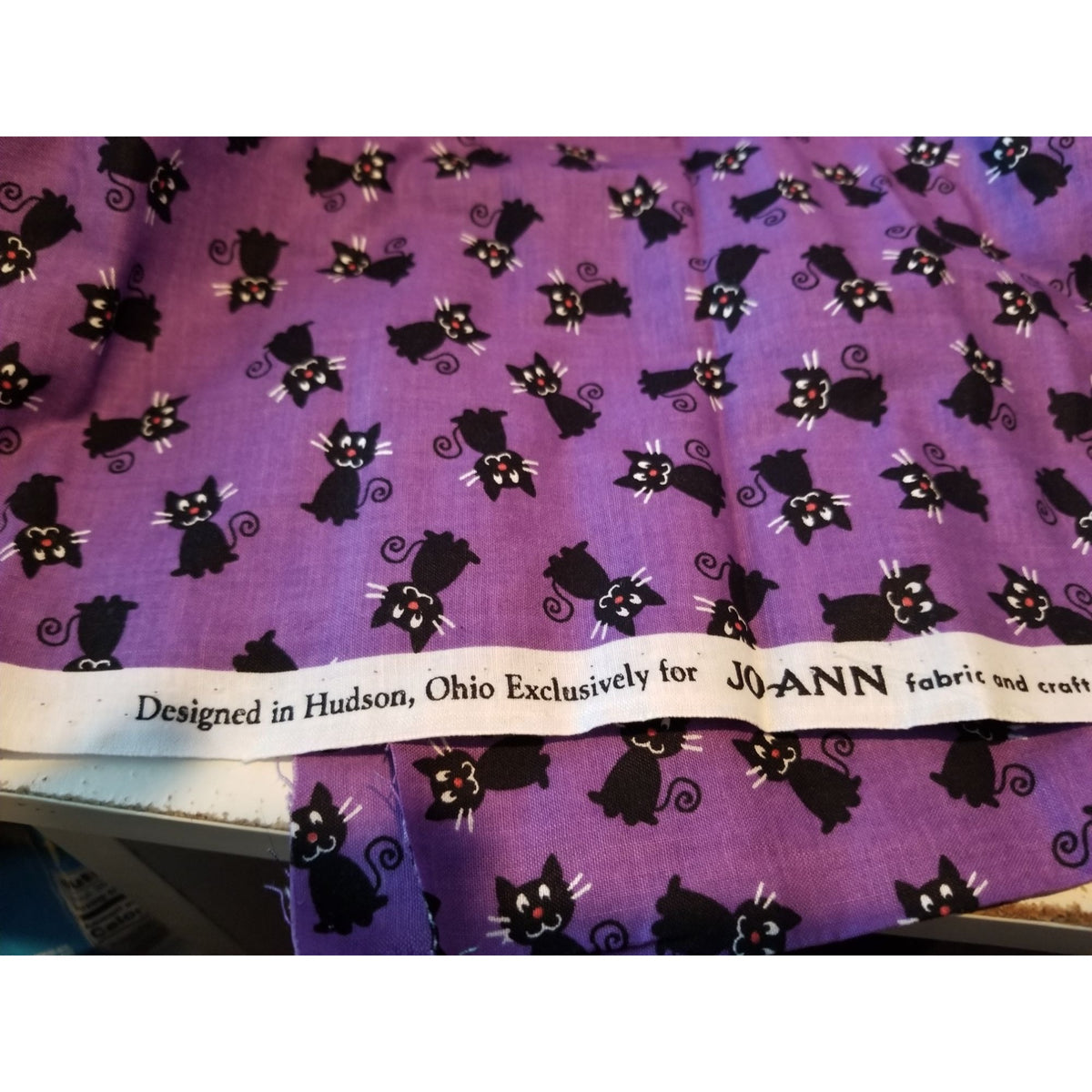 Material  Purple Fabric Purple Cats   44" x 36"   Cotton Craft Clothing fabric Joann  Fabric