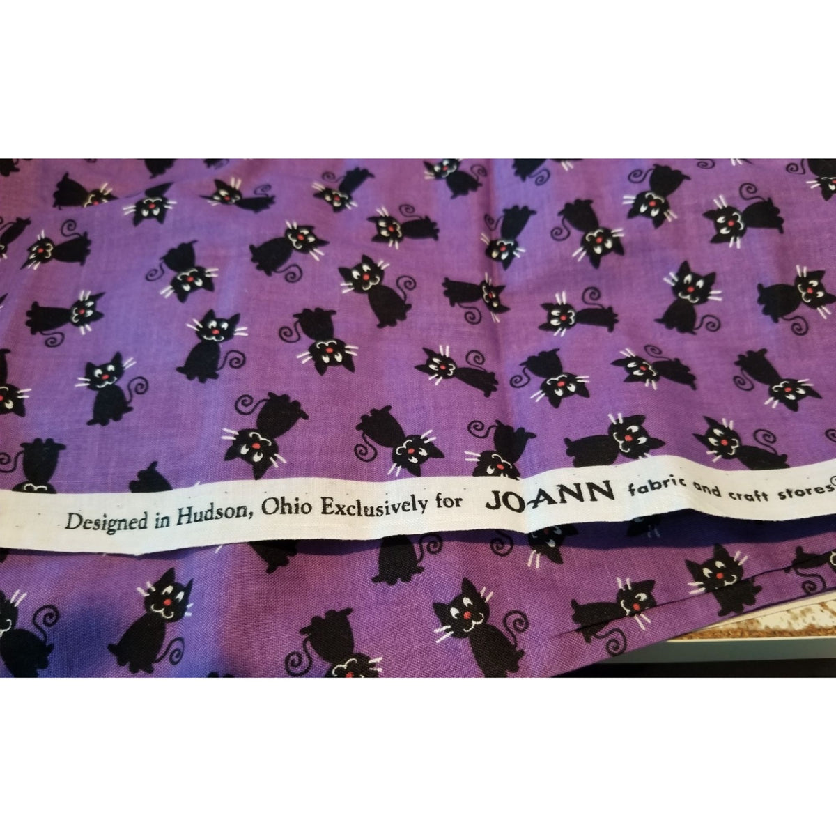 Material  Purple Fabric Purple Cats   44" x 36"   Cotton Craft Clothing fabric Joann  Fabric