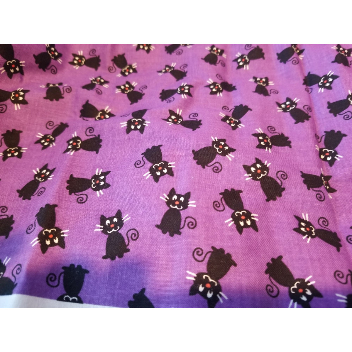 Material  Purple Fabric Purple Cats   44" x 36"   Cotton Craft Clothing fabric Joann  Fabric