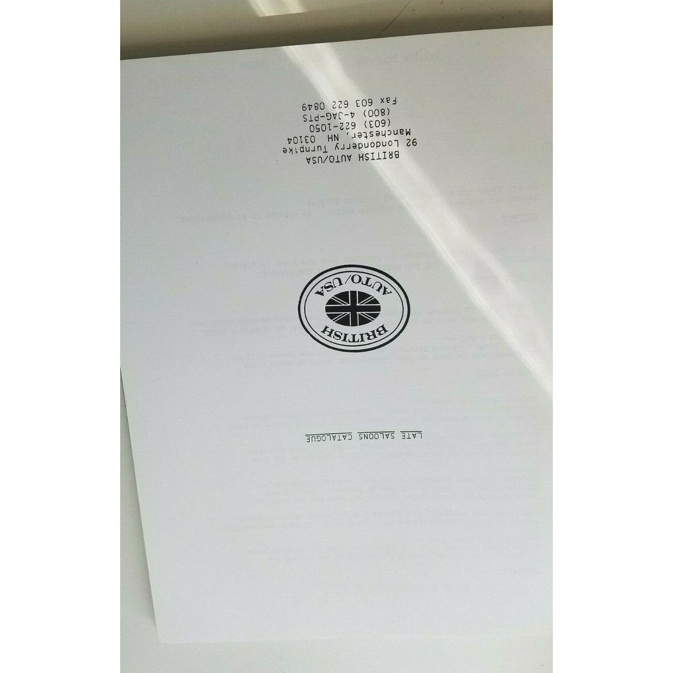 Book British Auto USA Late Saloons Catalogue Jaguar Custom Order Form inside