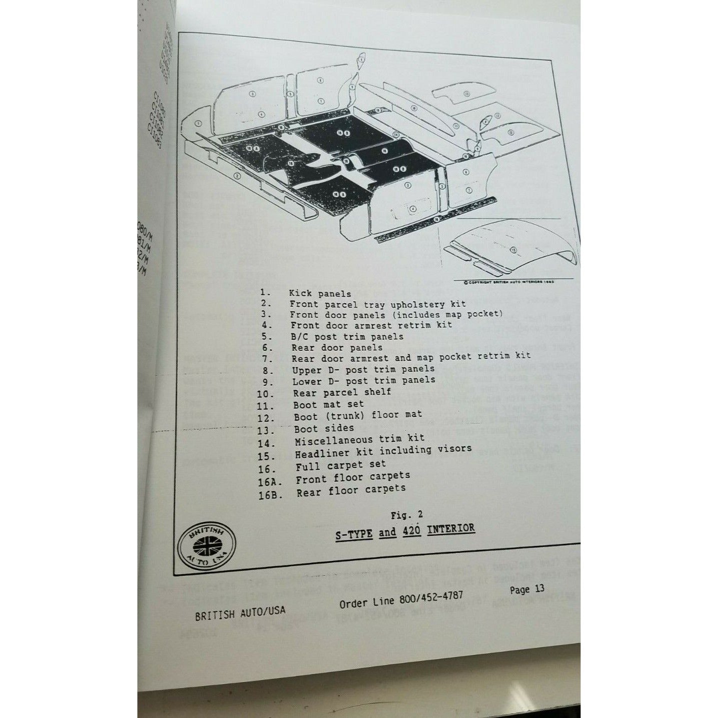 Book British Auto USA Late Saloons Catalogue Jaguar Custom Order Form inside
