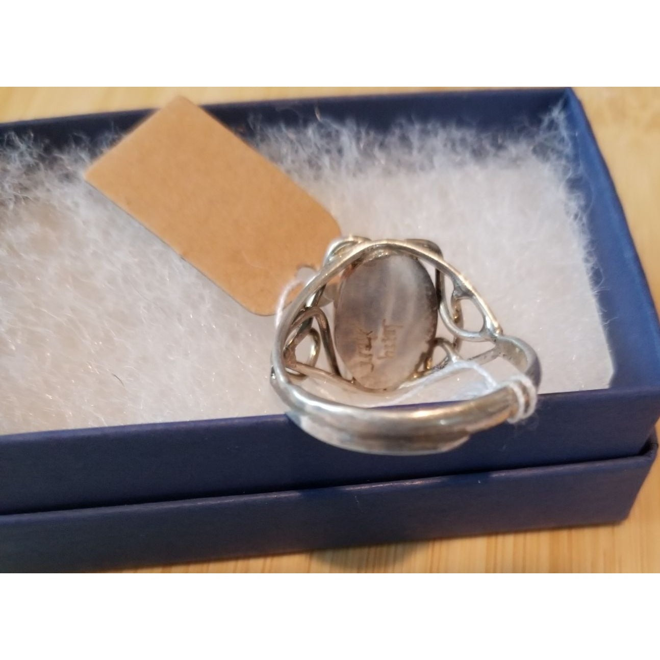 Ring Purple Charoite  Open Band  24 ct  4.8 Gr Size 11  15 mm x 12 mm  Harr  925 Silver