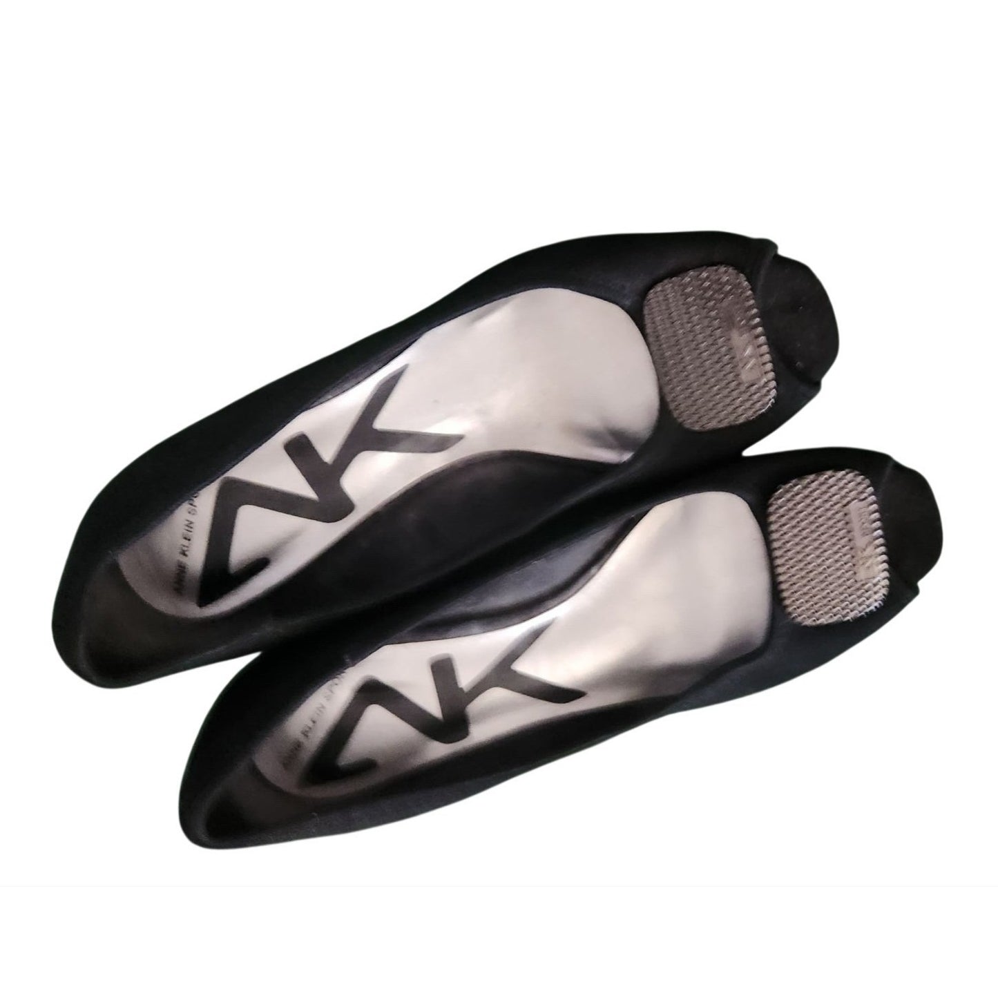 Shoes Pair Anne Klein Sport Black 6M  Silver Design top Wedge Rubber Sole
