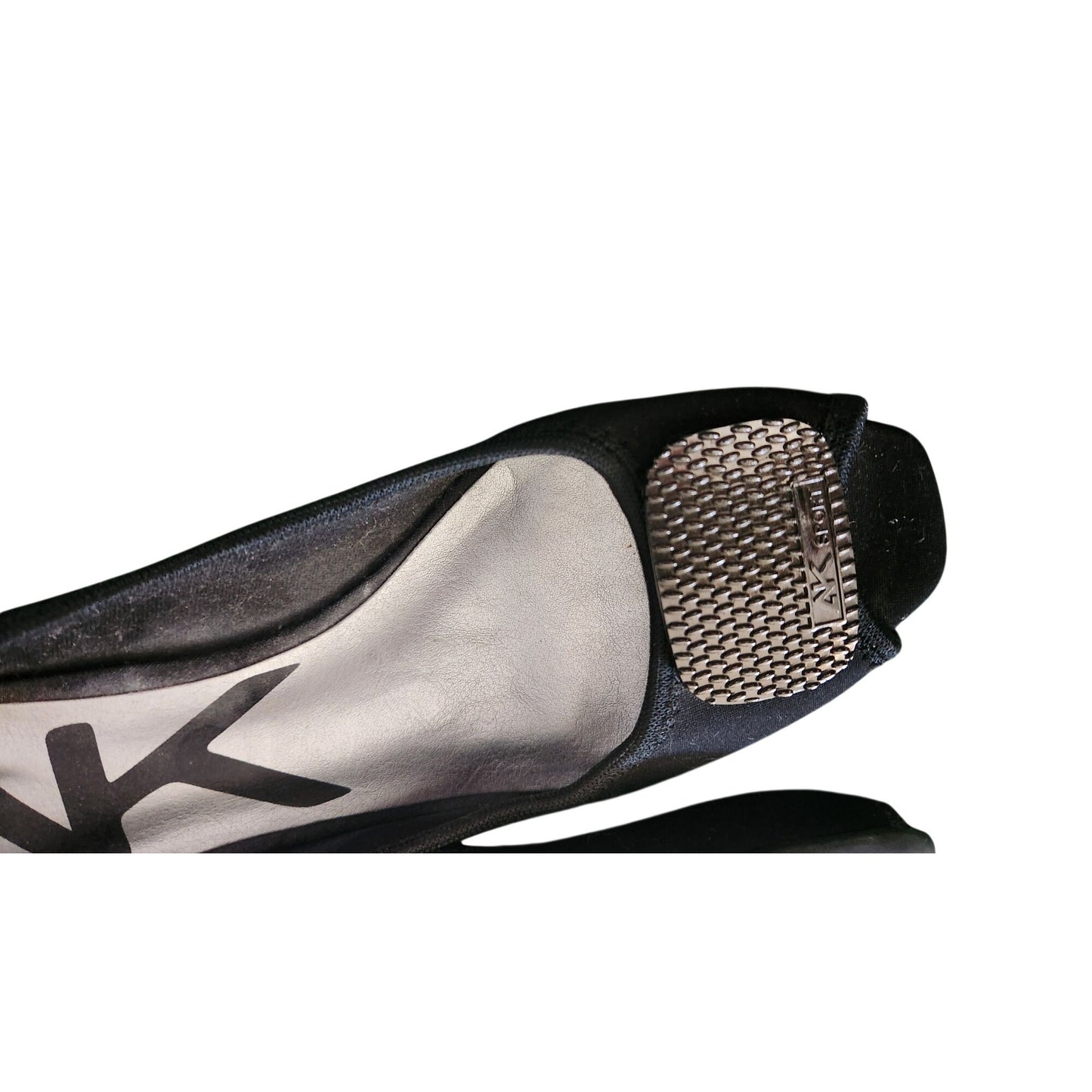 Shoes Pair Anne Klein Sport Black 6M  Silver Design top Wedge Rubber Sole