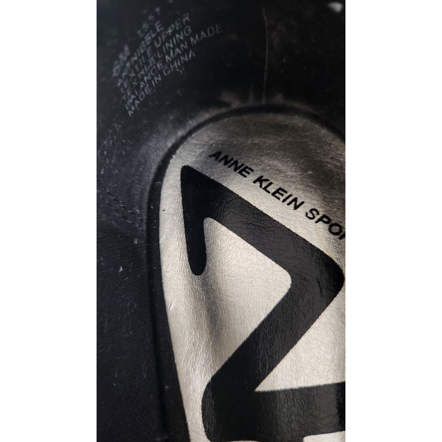 Shoes Pair Anne Klein Sport Black 6M  Silver Design top Wedge Rubber Sole
