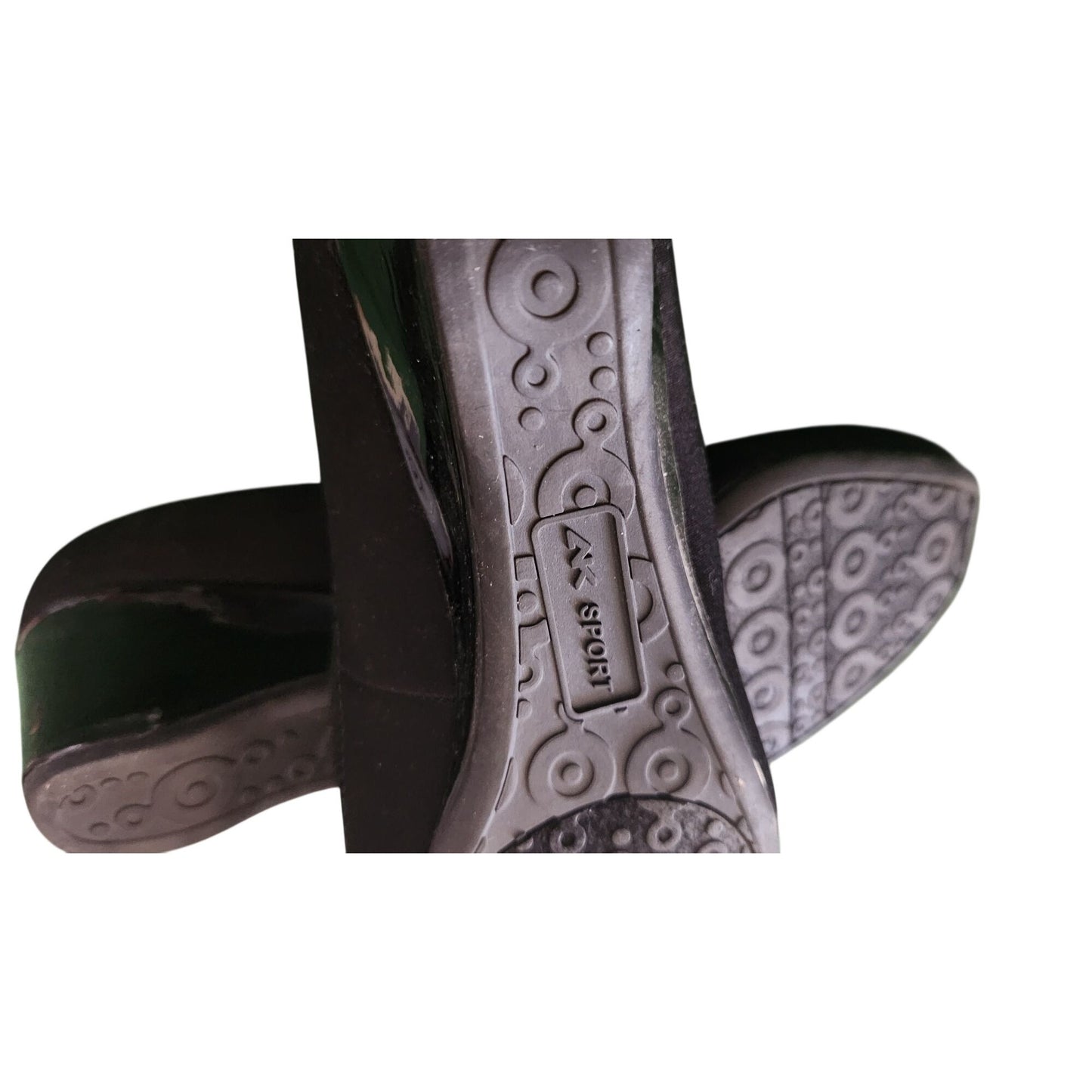 Shoes Pair Anne Klein Sport Black 6M  Silver Design top Wedge Rubber Sole