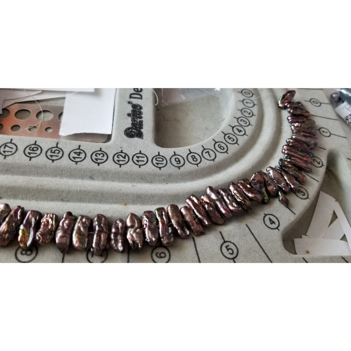 Loose Pearl Purple Peacock Biwa Stick Pearl Bag G 1  Braque 12 "  Chunk  48 Pcs 153 ct  30.7gr  1 cm  x 0.5 cm