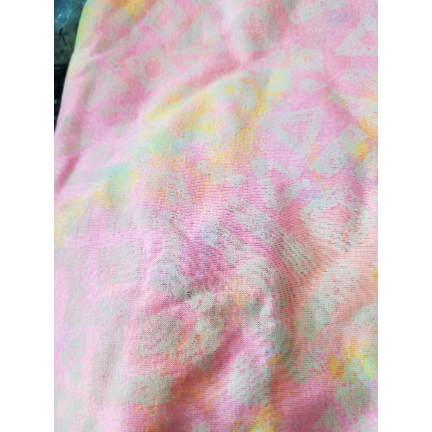 Material Orange  Yellow Green Pink Strechy Cotton Blend  1 yard