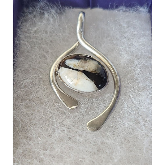 Pendant Peanutwood Wishbone Shape 4.1 gr stone 15 x 10 mm Jerry & Fran Harr Silver